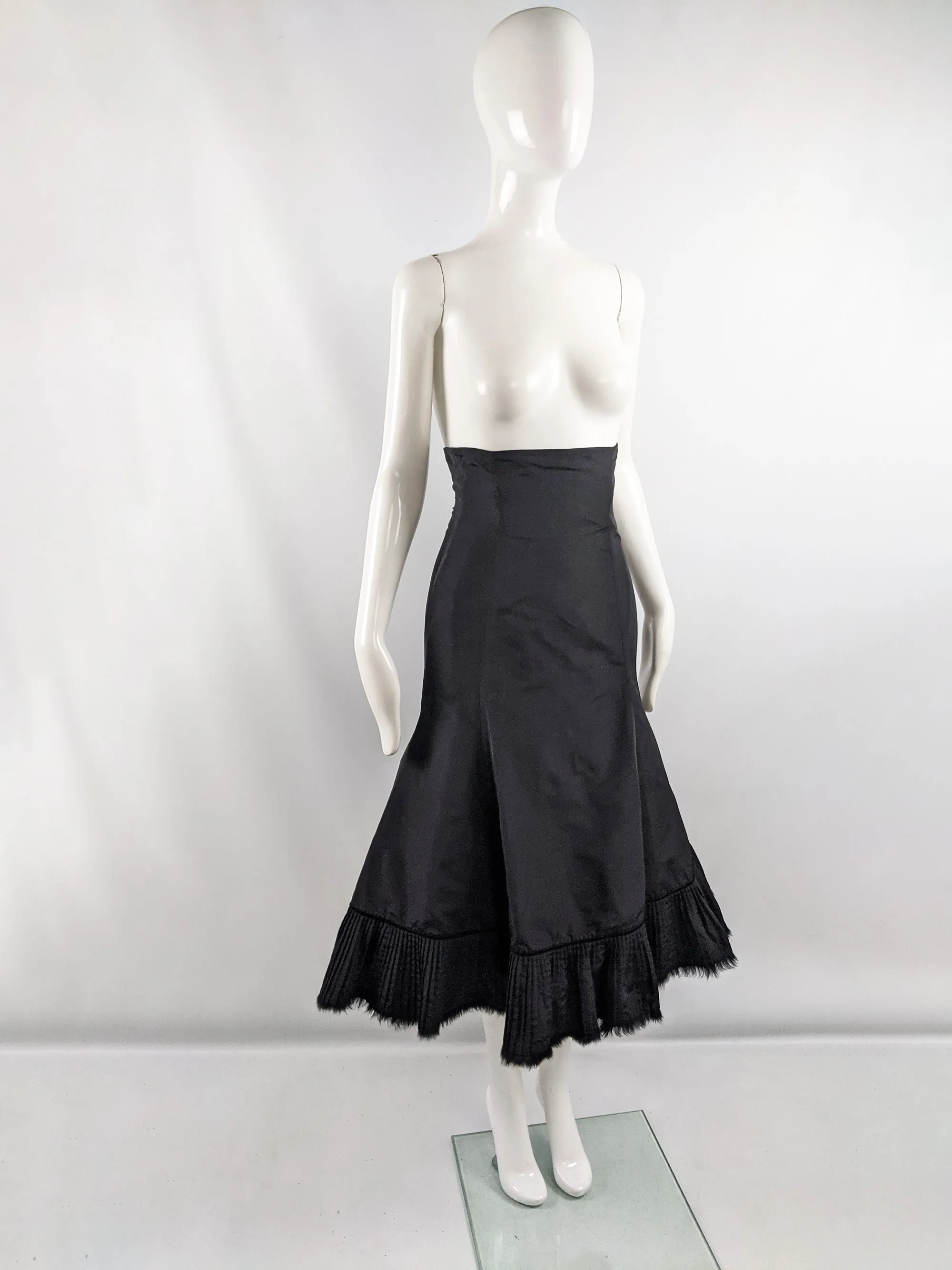 Preowned Black Ultra High Waist Structured Mermaid Skirt, A/W 2005