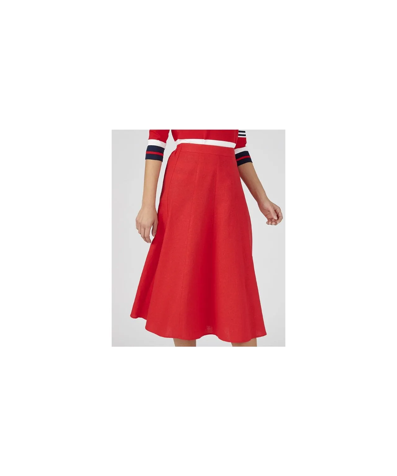 Red Linen Skirt