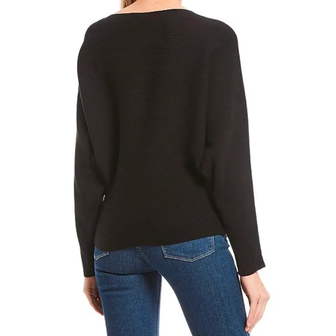 RIBBED DOLMAN SWEATER BLACK