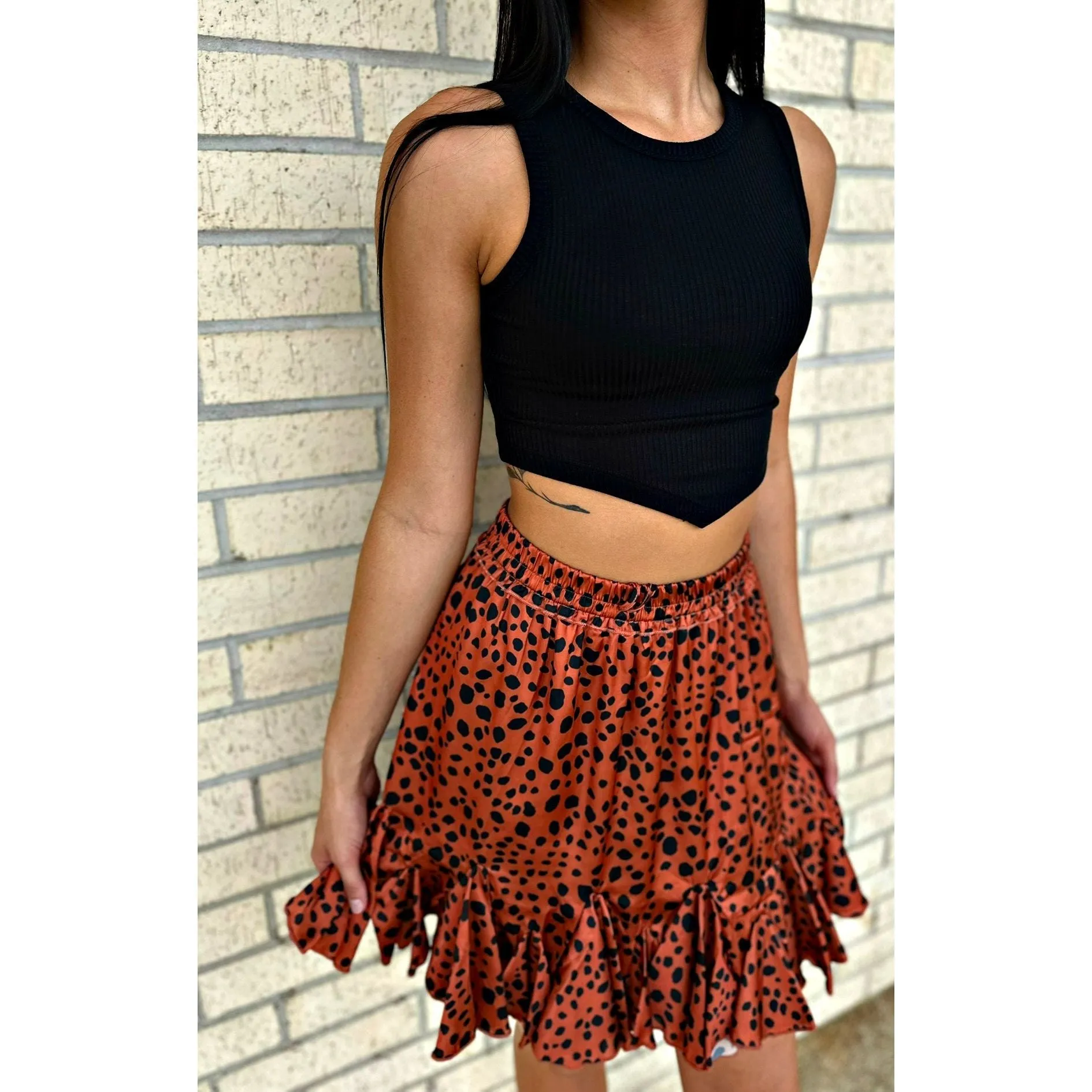 Rust Leopard Skirt