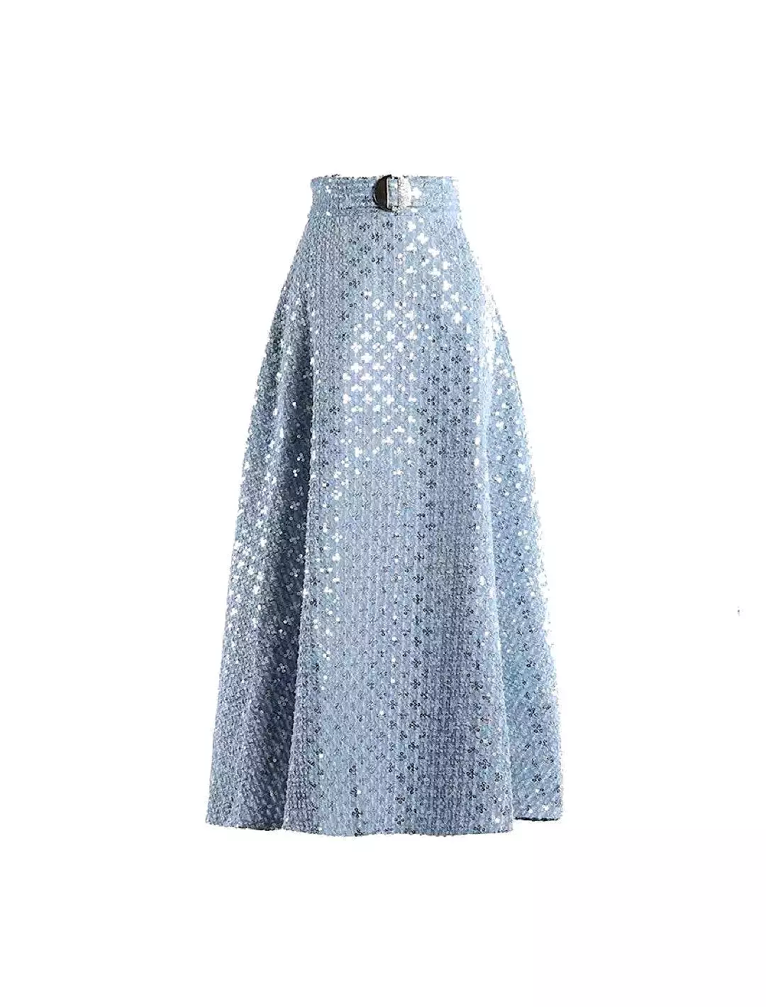 Sequined Flower Pattern A-Line Skirt