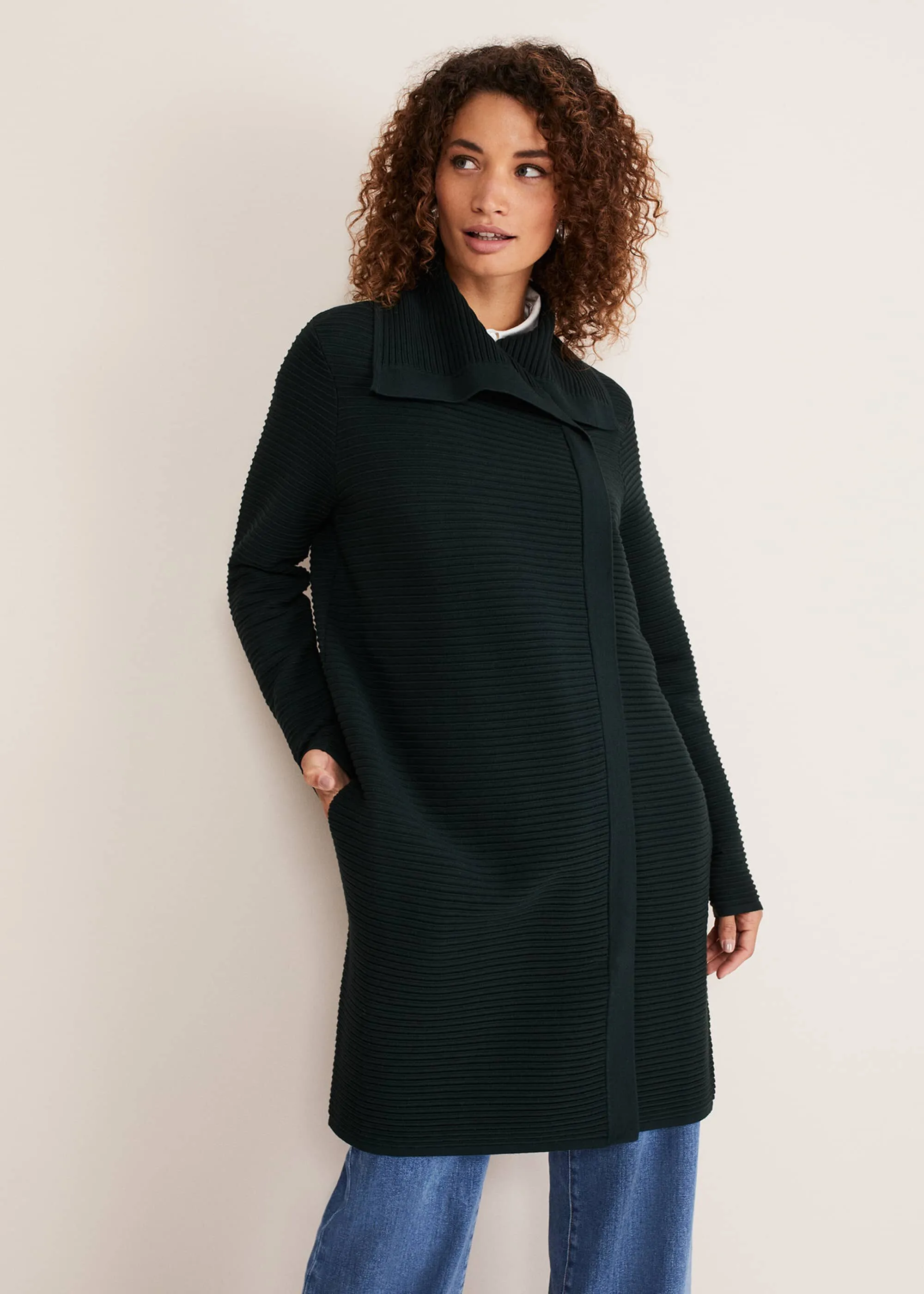 Sophia Ribbed Longline Coat