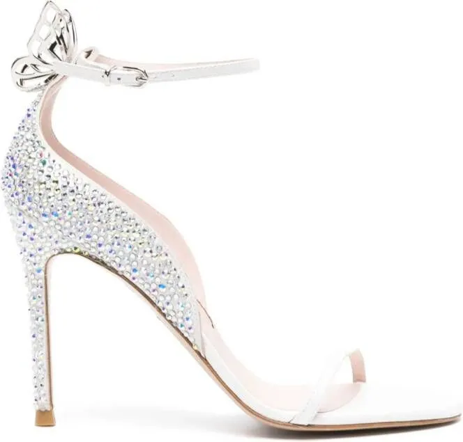 Sophia Webster Mariposa 100mm crystal-embellished sandals White