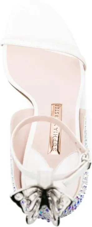 Sophia Webster Mariposa 100mm crystal-embellished sandals White