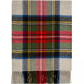 Stewart silver dress tartan lambswool blanket