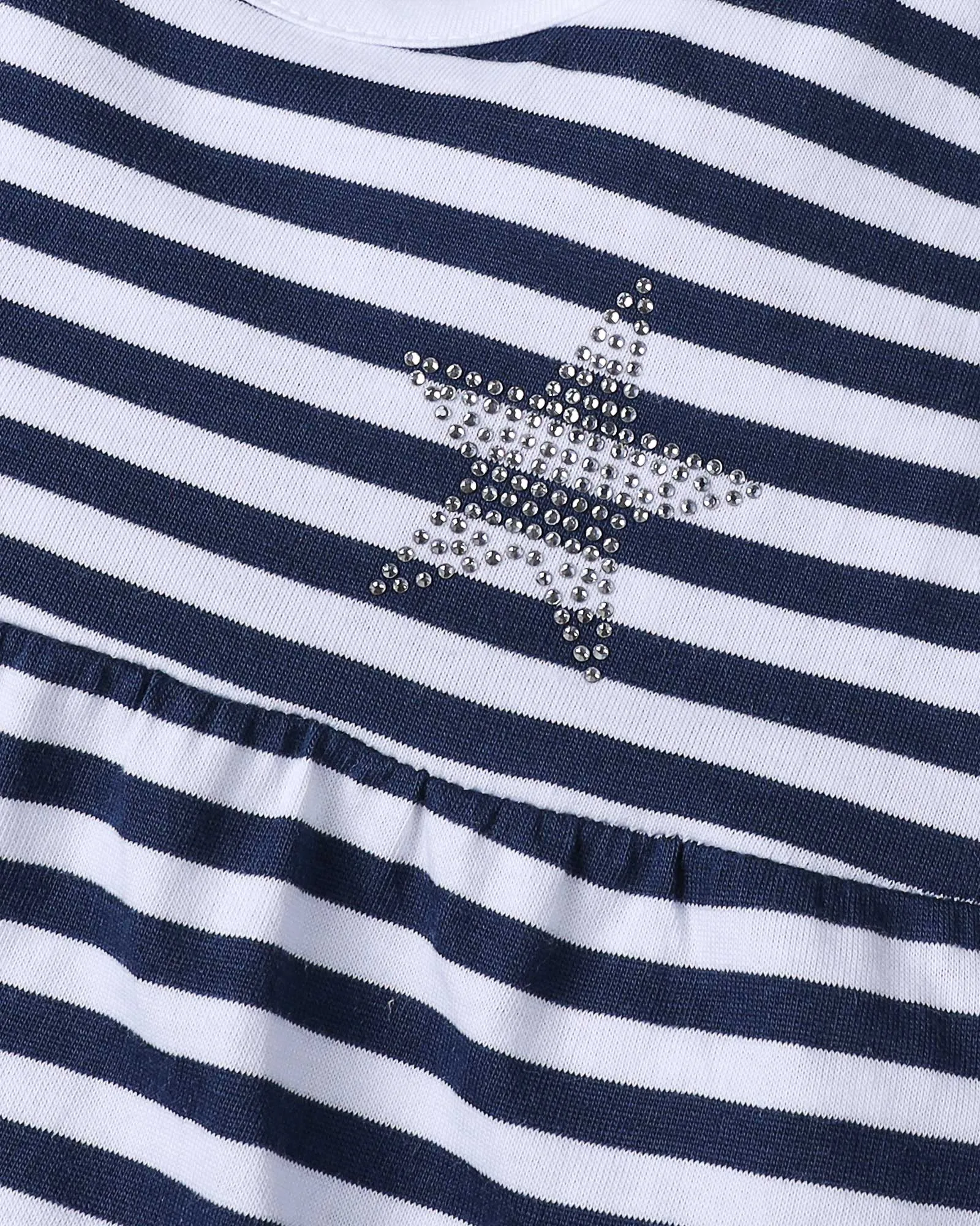 Striped Star Diamante Romper