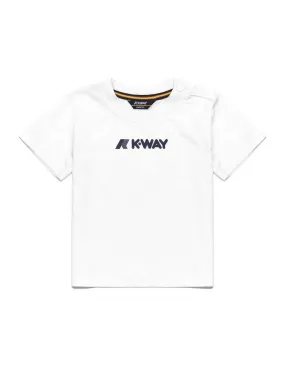 T-shirt K-way baby K4121BW Pete logo bianca