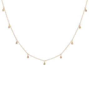 Teardrop Diamond Choker Necklace in 14k Rose Gold