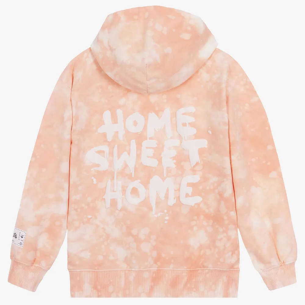 Teen Girls Orange Tie-Dye Banksy Hoodie