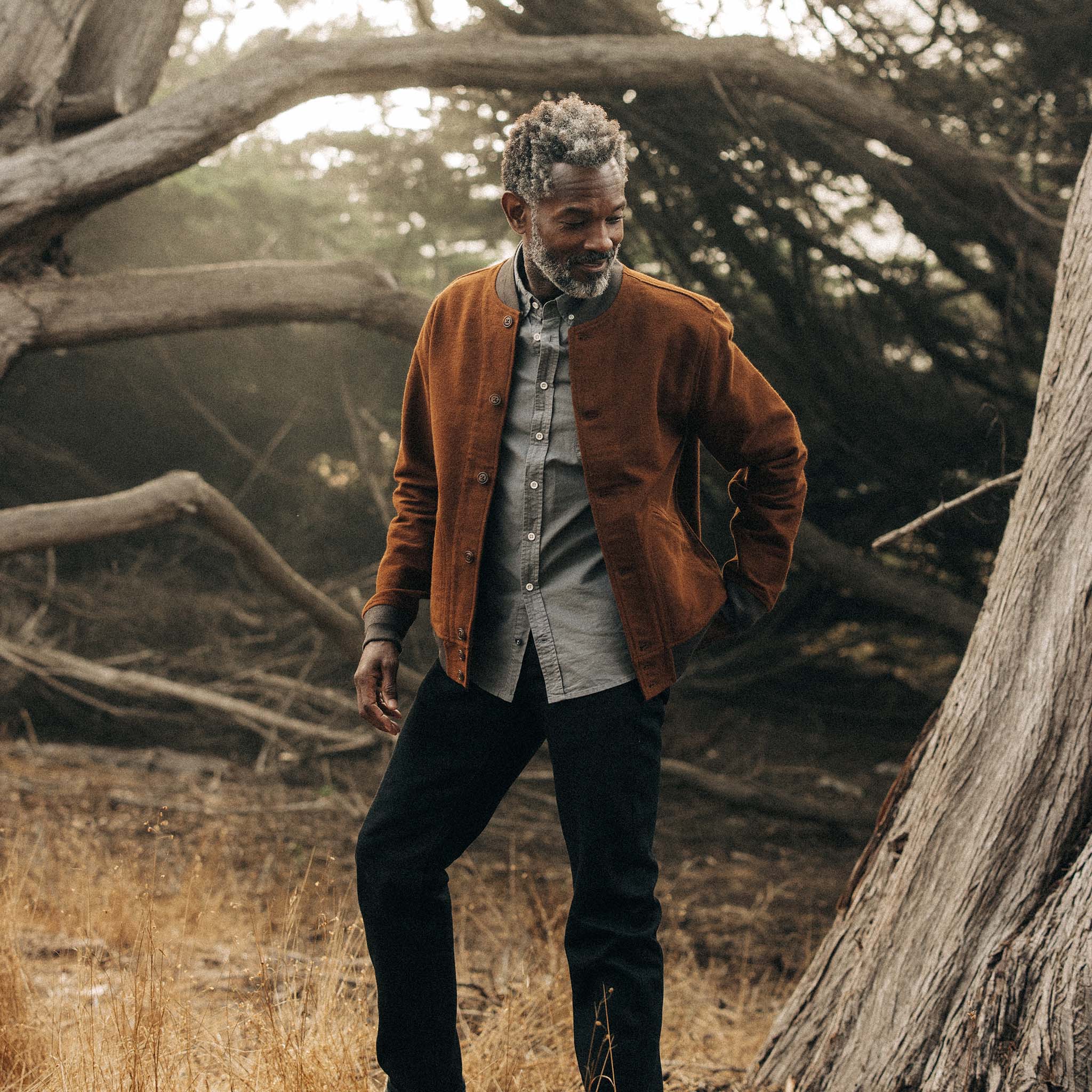 The Bomber Jacket in Tarnished Copper Moleskin