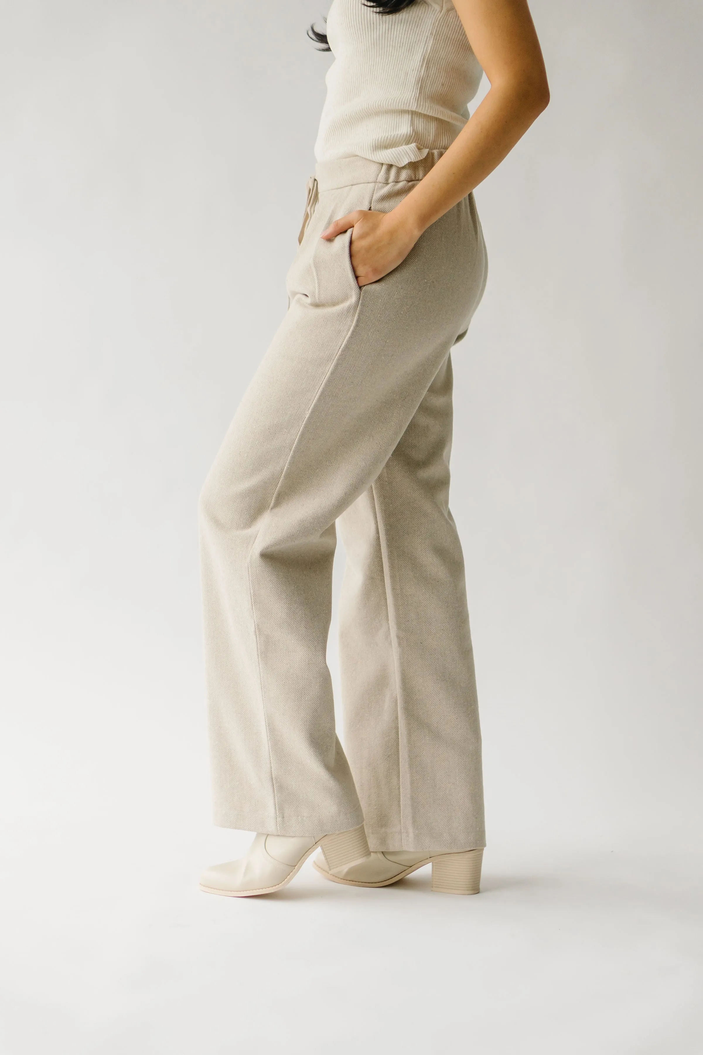 The Danielsen Pleated Pants in Heather Beige