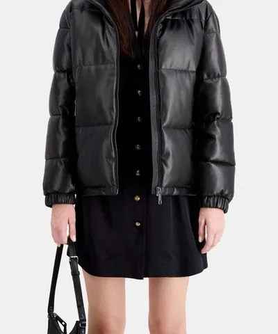 The Kooples Faux Leather Puffer Jacket