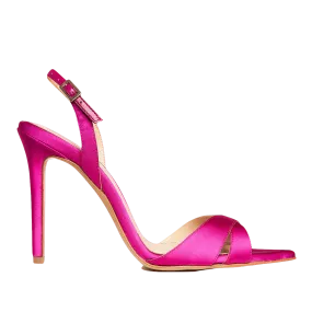 Thea Plum Satin Sandals