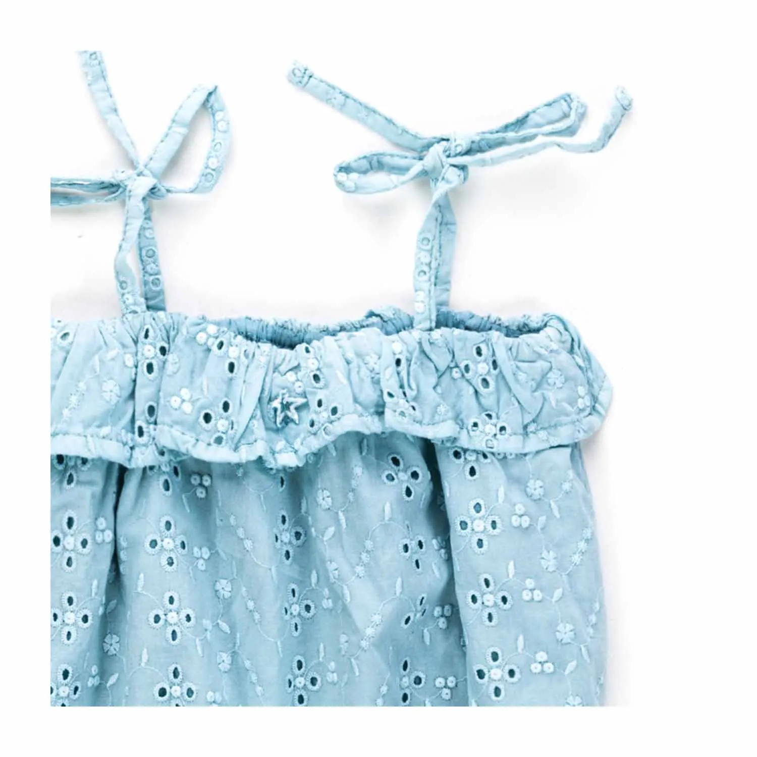 Tocotò Vintage Light Blue Romper For Baby Girl