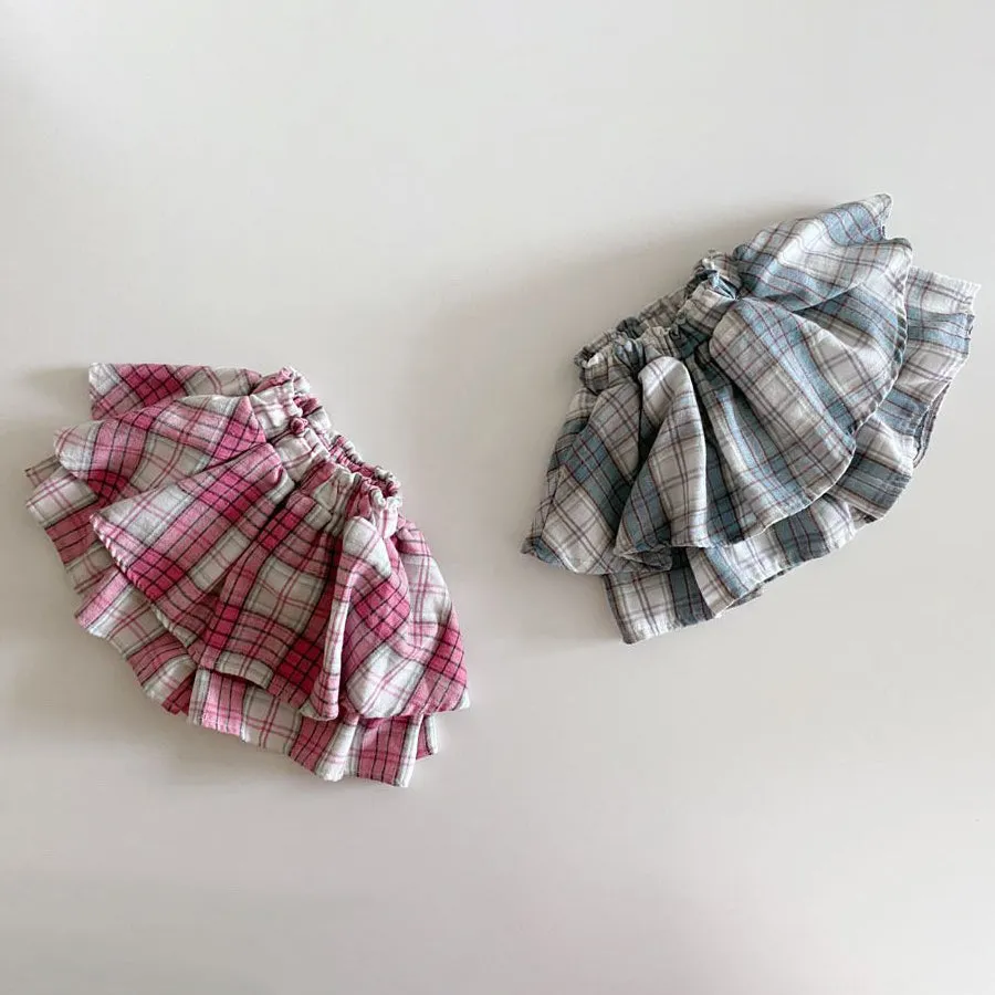 Toddler Plaid Skirt Shorts (1-7y) - Blue