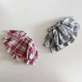 Toddler Plaid Skirt Shorts (1-7y) - Blue