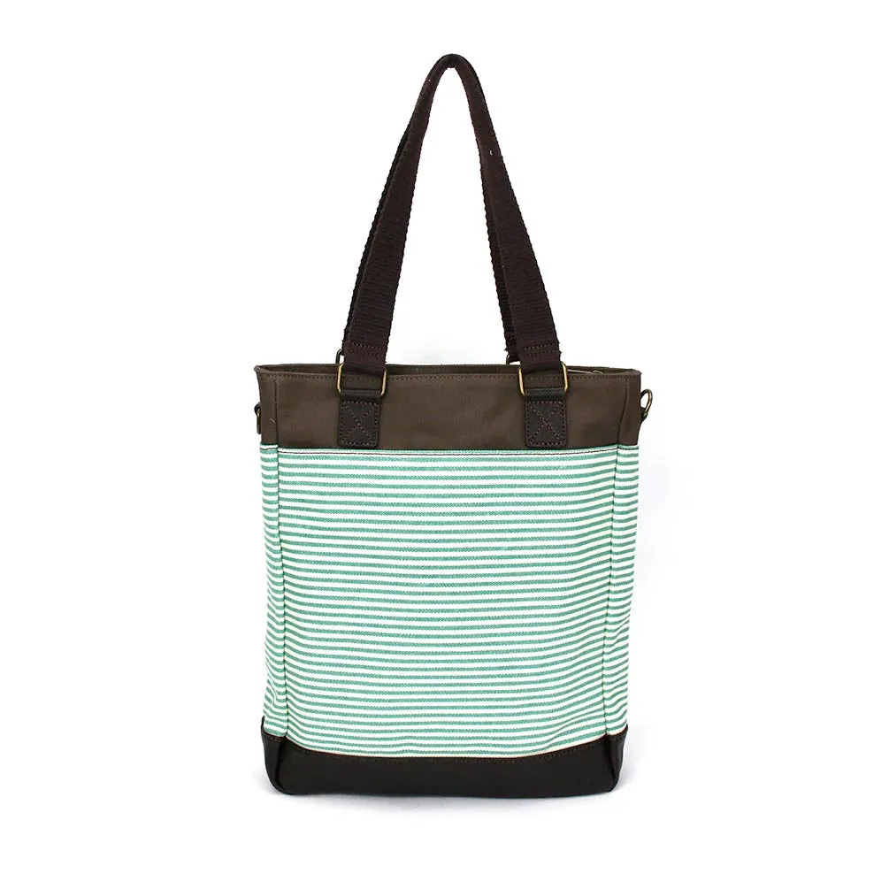 Turtle Work Tote in Teal Stripe