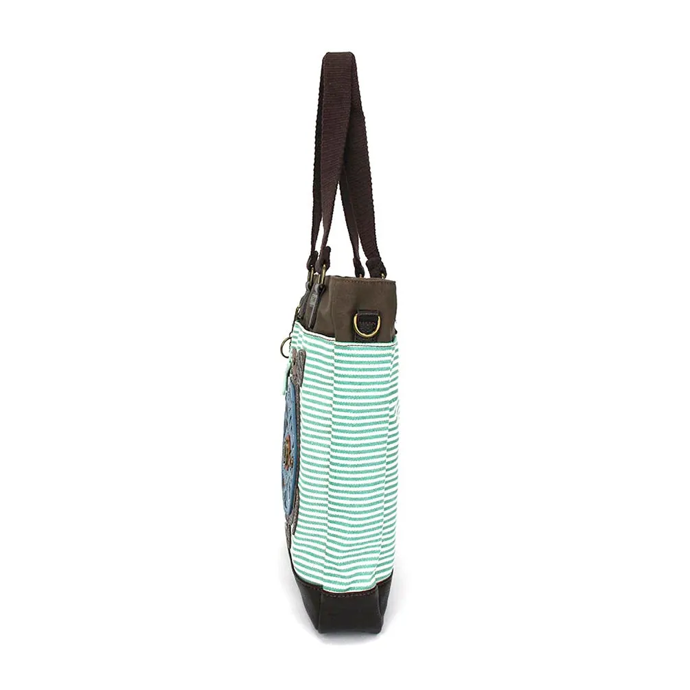 Turtle Work Tote in Teal Stripe