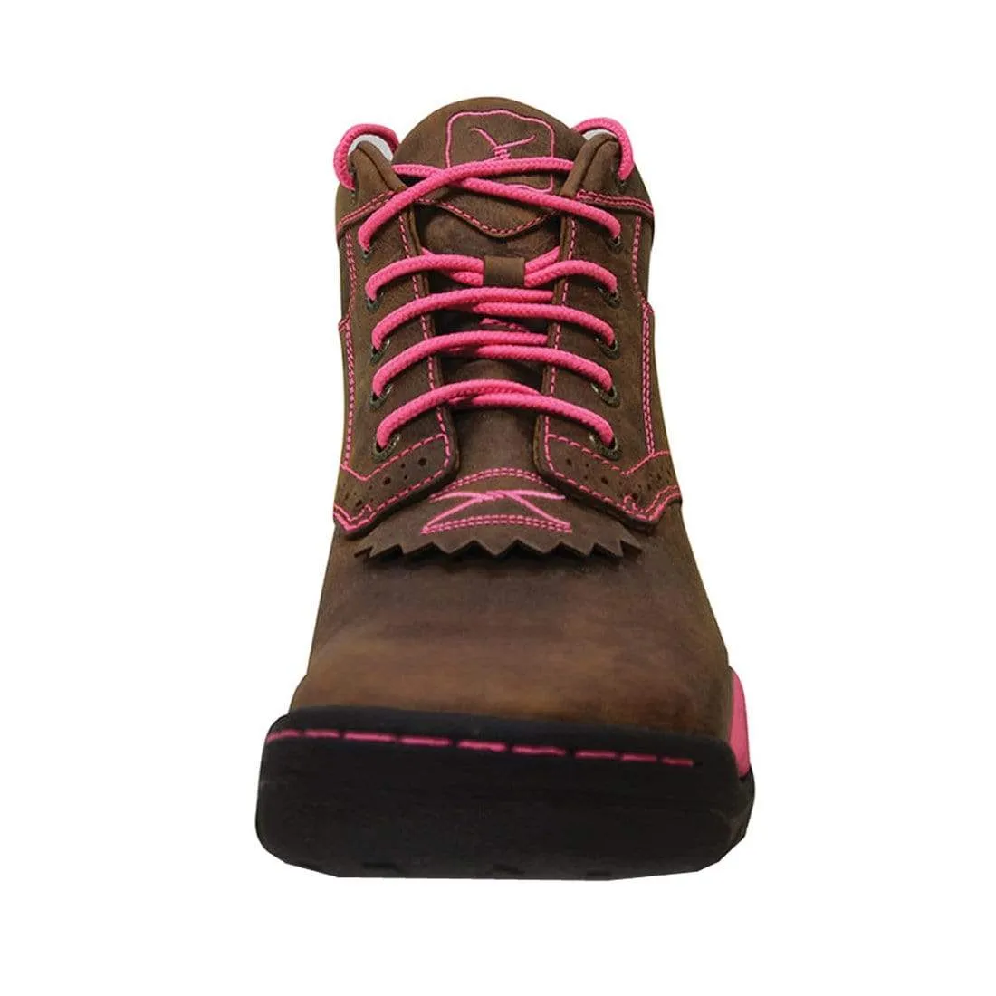 Twisted X Womens Pink Ribbon All Around Lace Up Boot