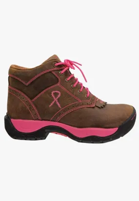 Twisted X Womens Pink Ribbon All Around Lace Up Boot