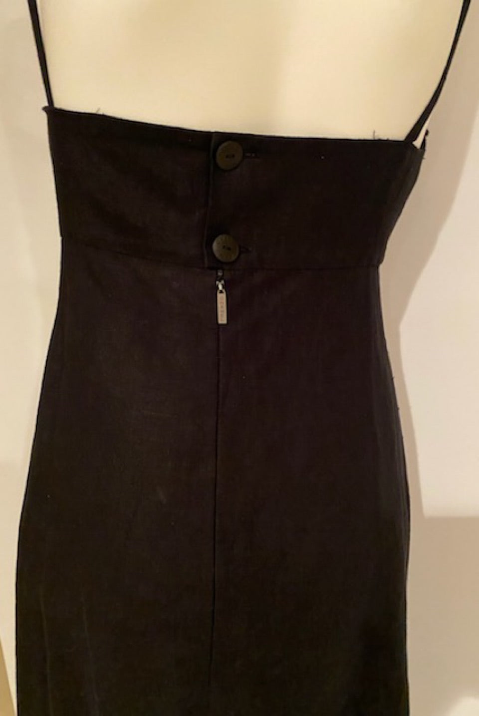 Vintage Chanel 00C, 2000 Cruise Resort Black Linen Dress FR 36 US 2