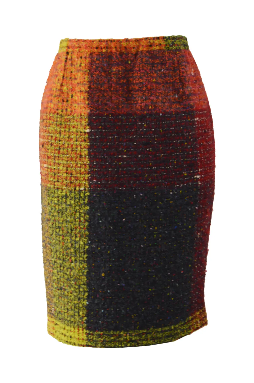 Vintage Wool & Mohair Checked Boucle Skirt, 1980s