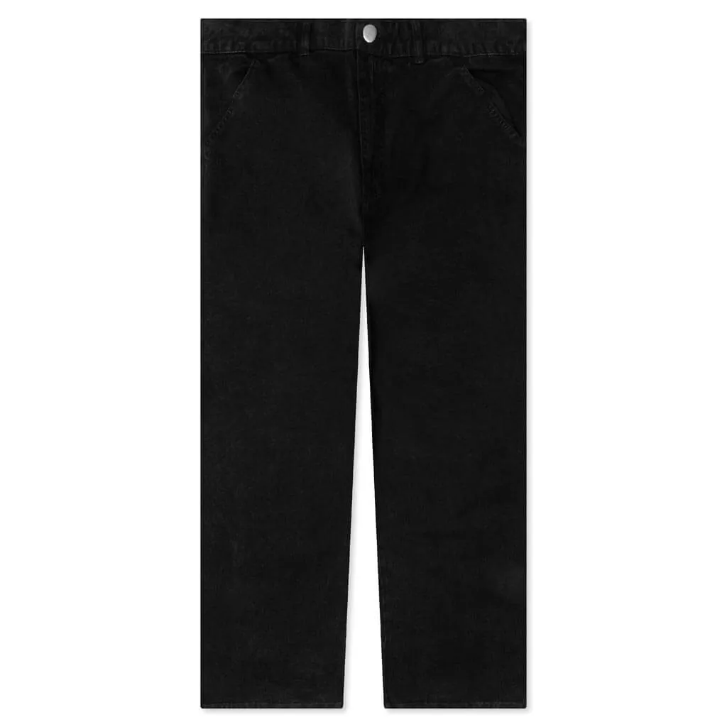 Washed Cotton Work Pant - Black