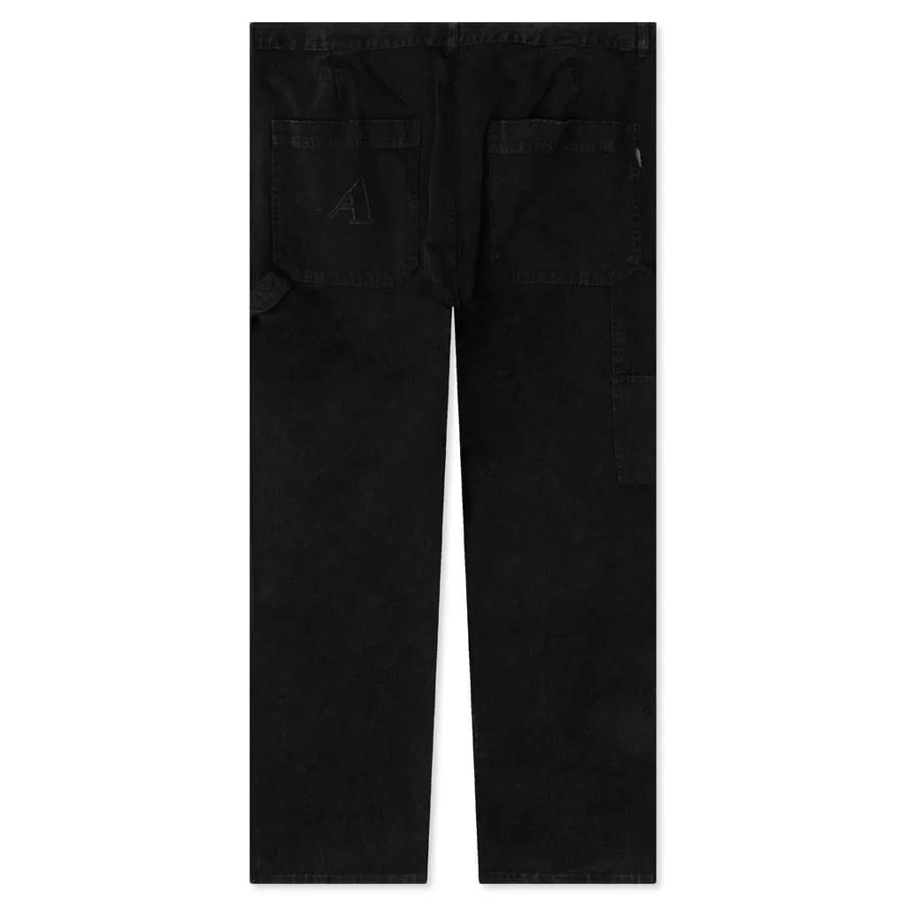 Washed Cotton Work Pant - Black