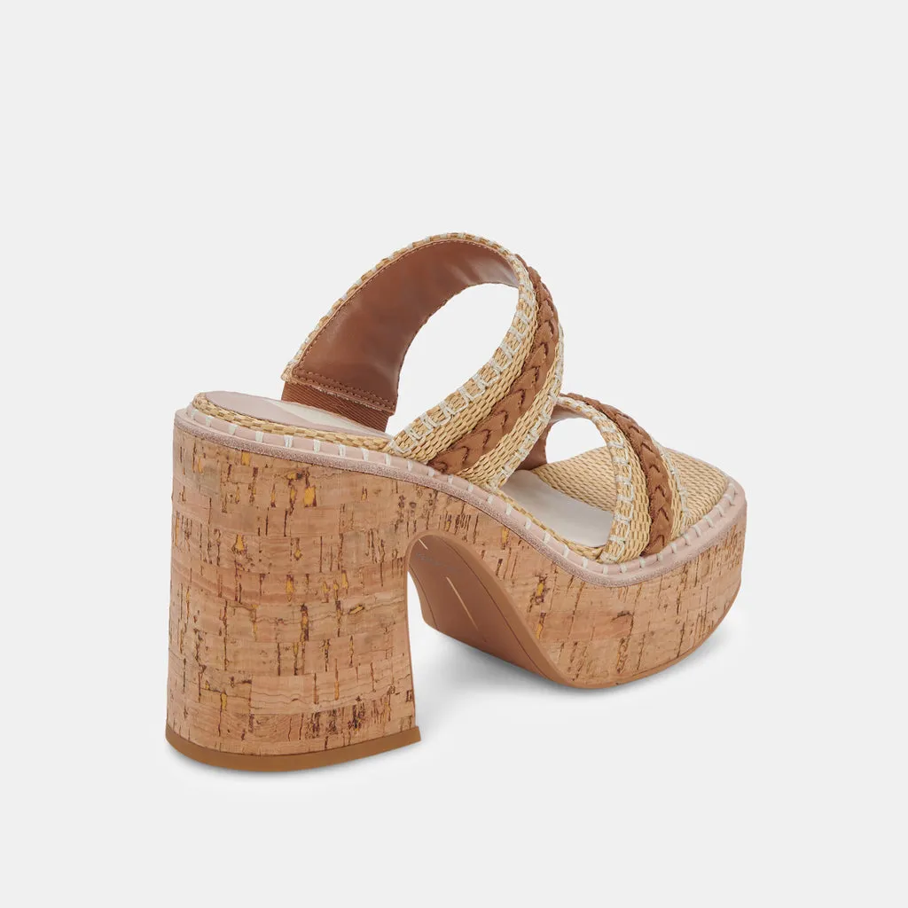 WHIM Heels Honey Raffia | FSC-certified Cork & Chunky Platform Heels– Dolce Vita 6895454879810