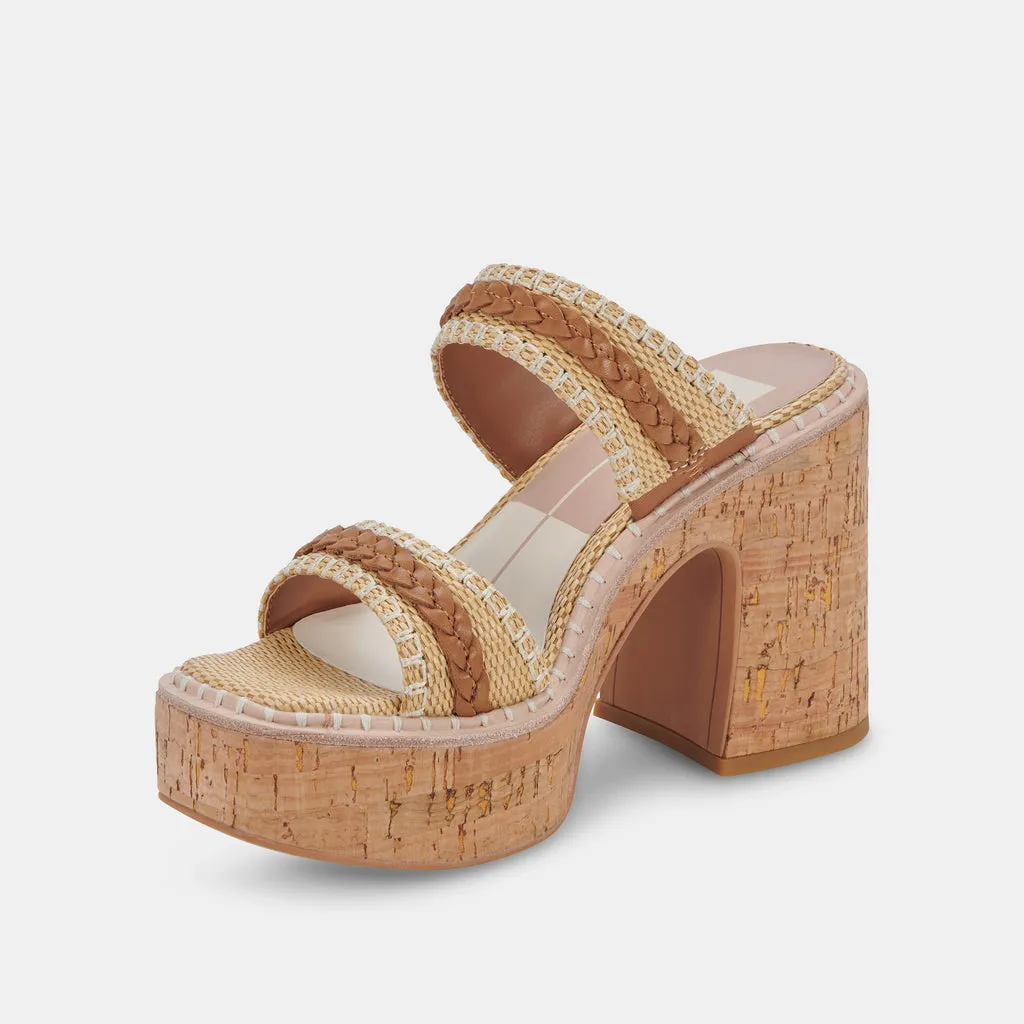 WHIM Heels Honey Raffia | FSC-certified Cork & Chunky Platform Heels– Dolce Vita 6895454879810