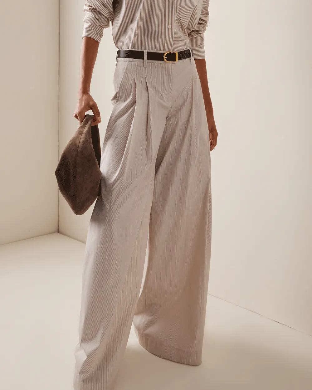 White and Khaki Faubourg Stripe Didi Pant