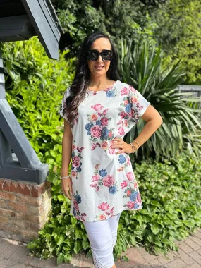 White Floral Bloom Tunic Toni