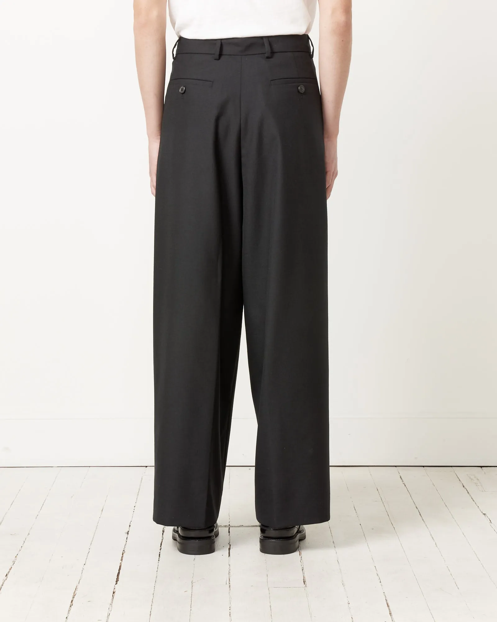 Wide Leg Tailored Pant in Black