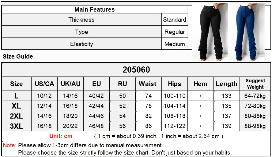 Women's Europe Style Vintage Sexy Denim Streetwear Stacked Flare Pants