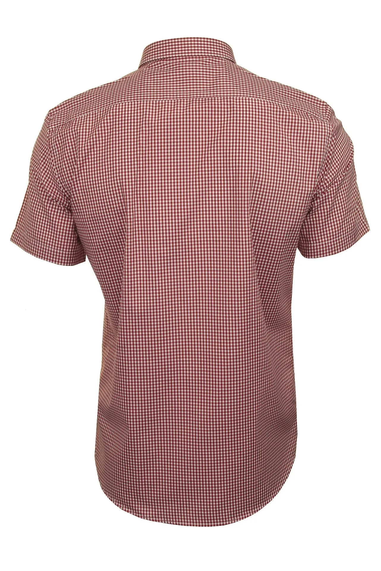 Xact Mens Short Sleeved Gingham Check Shirt - Slim Fit