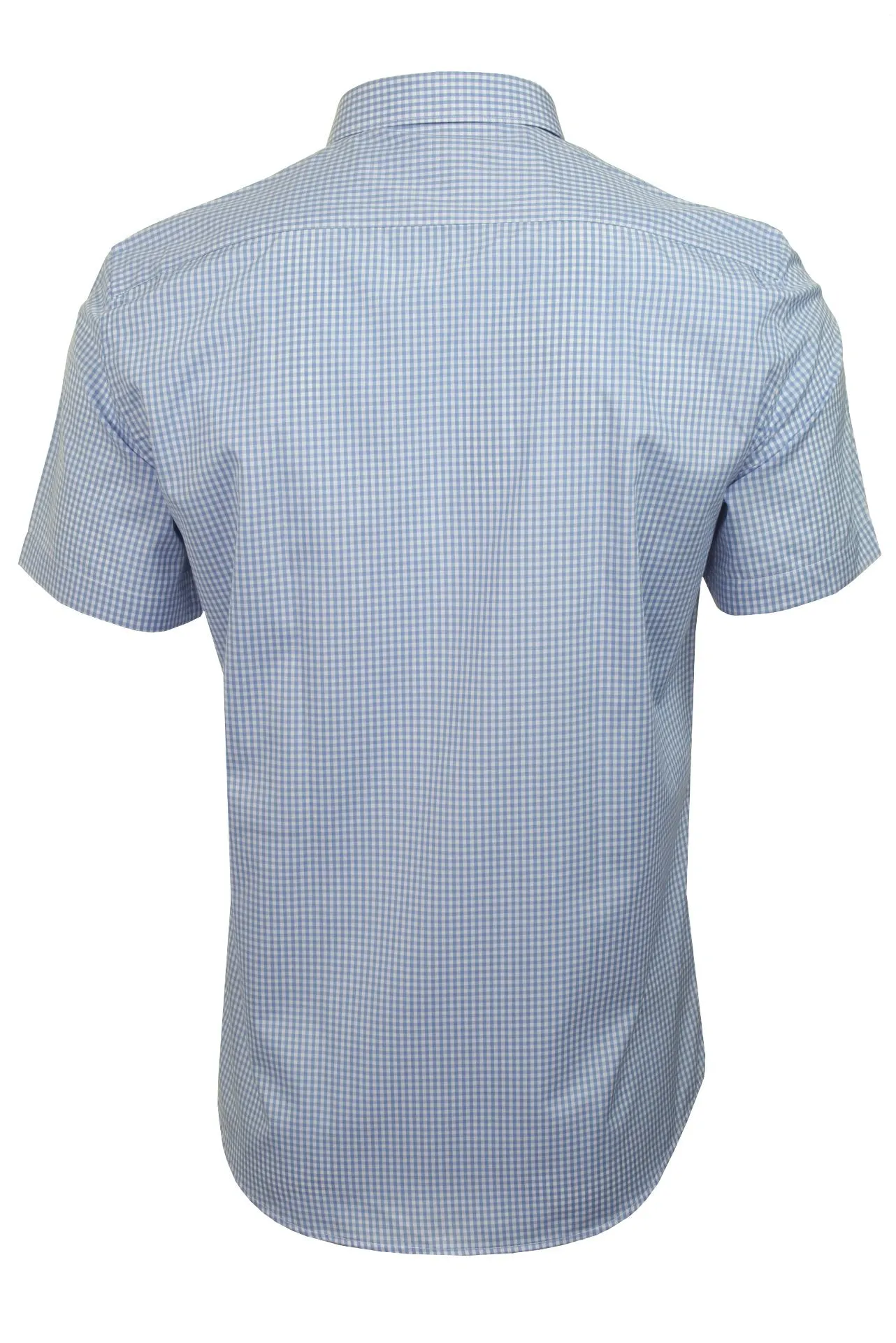 Xact Mens Short Sleeved Gingham Check Shirt - Slim Fit